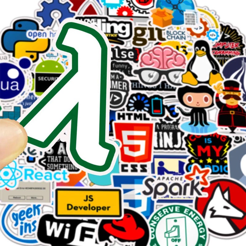 NObranded Programming Symbols Stickers 50Pcs Waterproof,Removable,Beautiful,Suitable for Men and Women in Water Bottles,Phones,Laptop,Guitar,Car,Motorcycle,Cup,Piano,Scooter,Suitcase Vinyl Material. - Image 4